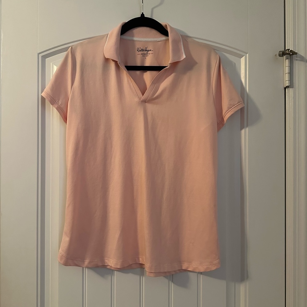 Walter Hagan Women's Pink Polo Shirt Golf NWOT Sz L